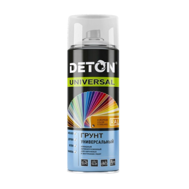 Грунт алкидный DETON UNIVERSAL - Белый, атмосферостойкая, аэрозоль, 520 мл DTN-A70823 – купить в Астане | Deton | carpaint.kz