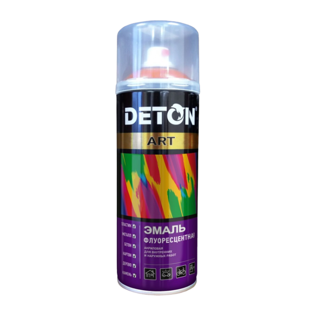 Эмаль флуоресцентная DETON ART розовая, аэрозоль 520 мл DTN-A70714 – купить в Астане | Deton | carpaint.kz
